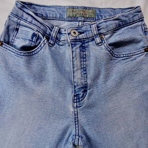 CHRISTOPHER BLUE MEDIUM WASH JEANS BOOT CUT MID RISE STRETCH SZ 2